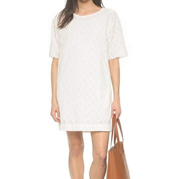 Current/Elliott Dresses & Skirts - Current Elliot Eyelet T-Shirt Slip-On Dress, Dirty White, Size Medium